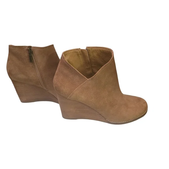 Lucky Brand Suede Yakeena Ankle Boots Wedge Sz 9.5 M - Picture 4 of 9